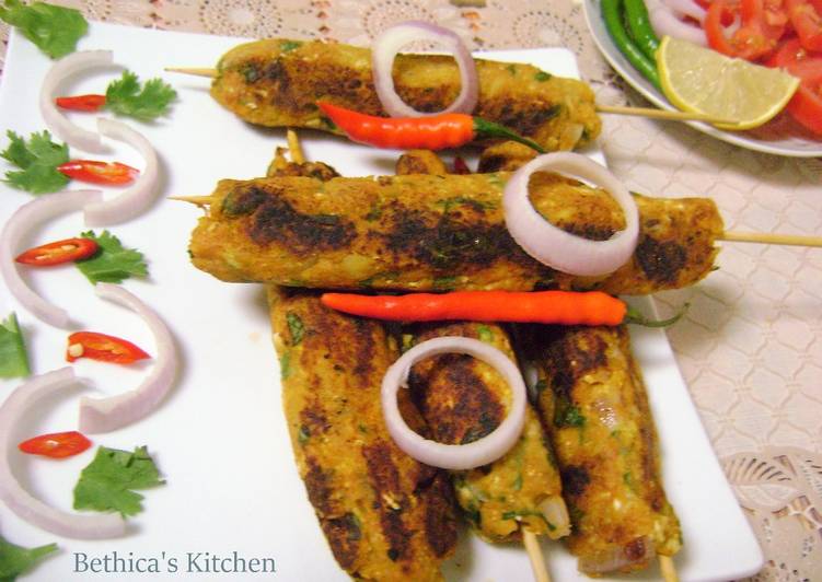 Recipe of Speedy Pan Fried Vegetable Seekh Kebab