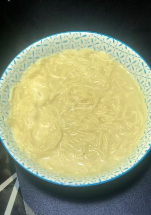 Una foto de Sopa cremosa cabello de angeles