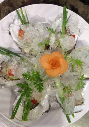Hình của món Hàu tươi mù tạt.