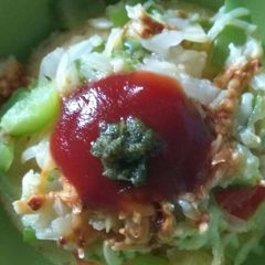 A picture of Lauki tikki chaat.