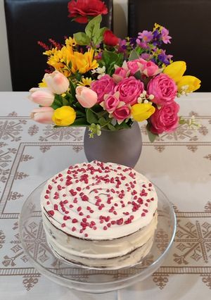 Φωτογραφία της συνταγής Κέικ παντζάρι (red velvet cake)