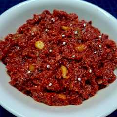 A picture of Beetroot Carrot Halwa.