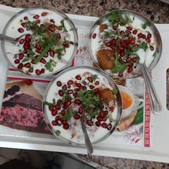 Dahi bhalle A picture of Dahi bhalle.