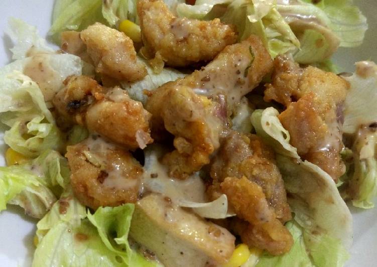 Cara Mudah Membuat Chicken Karaage Salad Bikin Ngiler