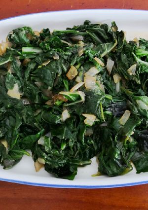 A picture of Delicious Veggies from the garden, Spinach & Chard.