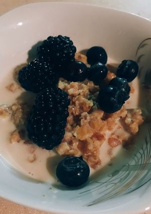 صورة لوصفة شوفان بالعسل 🍯🍇