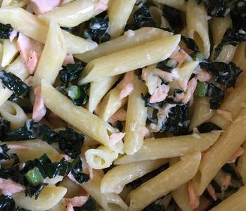 Fresh, Prepare Recipe Garlic Butter Salmon and Cavalo Nero Pasta Practical Delicious