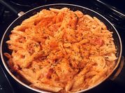 A picture of seafood alfredo