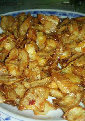 Foto resep Keripik singkong pedas manis
