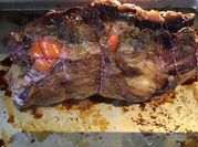 A picture of leg of lamb in wine