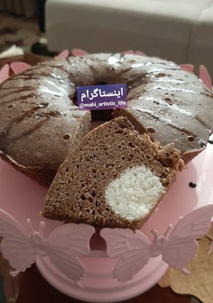 عکسی از دستور کیک با توپک نارگیلی