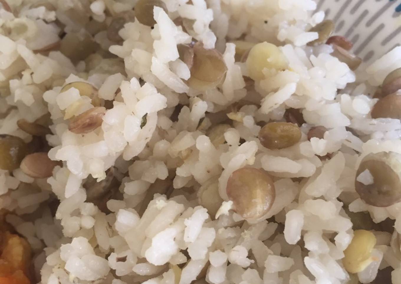 Arroz de lentejas con pocos ingredientes