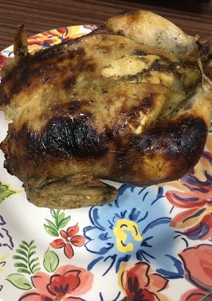 صورة لوصفة دجاج بالبصل المكرمل والخضار والزبده 😋🍗