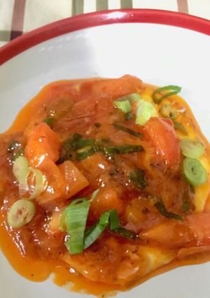 Foto resep Fried egg Bolognese sauce