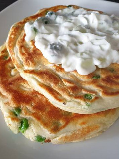 Una foto de Pancakes con Guisantes