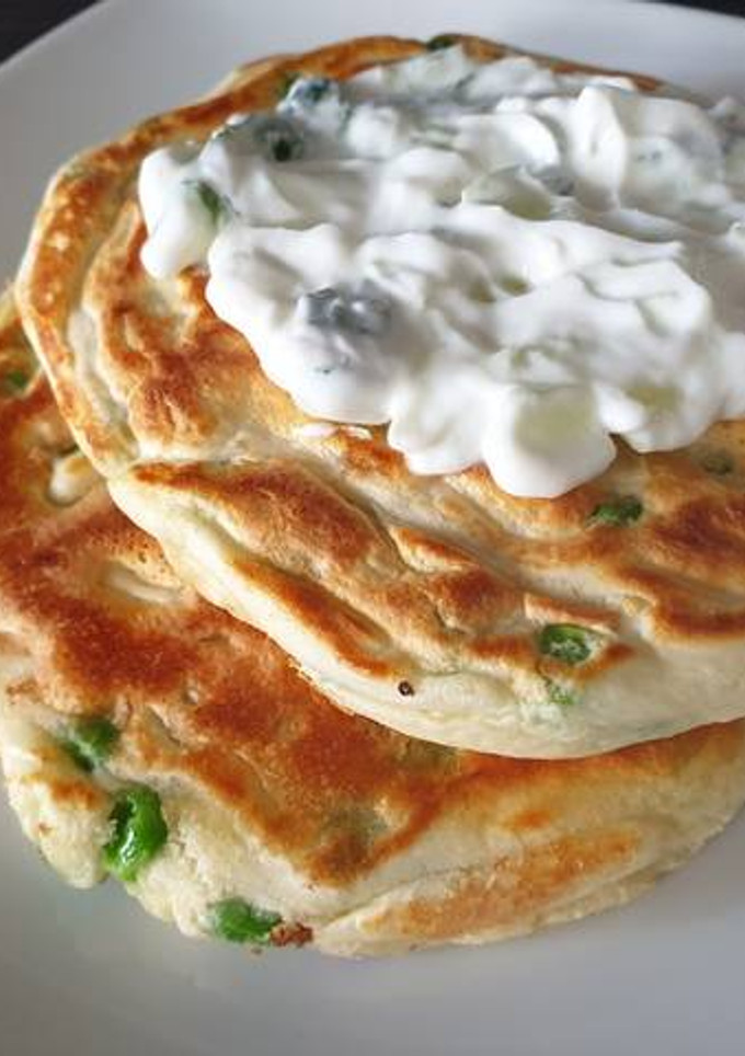 Una foto de Pancakes con Guisantes