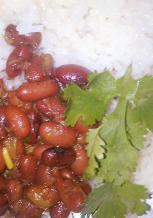 A picture of Rajma chawal.