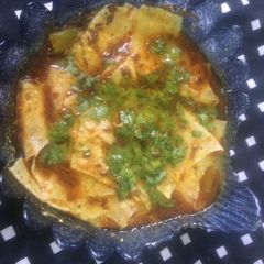 A picture of Rajasthani special Papad ki sabzi.