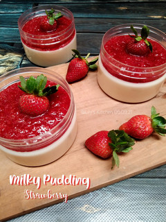 Foto resep 458.Milky Pudding Strawberry
