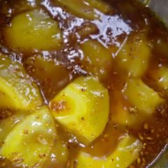 A picture of Instant sweet Mango pickle.