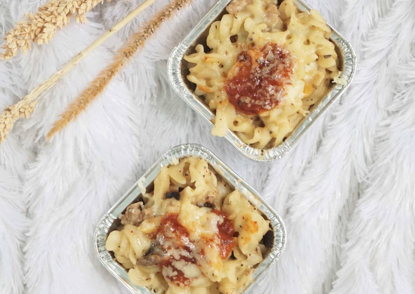 Baked Pasta Bolognese Cheese