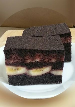 Foto resep Cake Kukus Ketan Hitam Pisang Keju