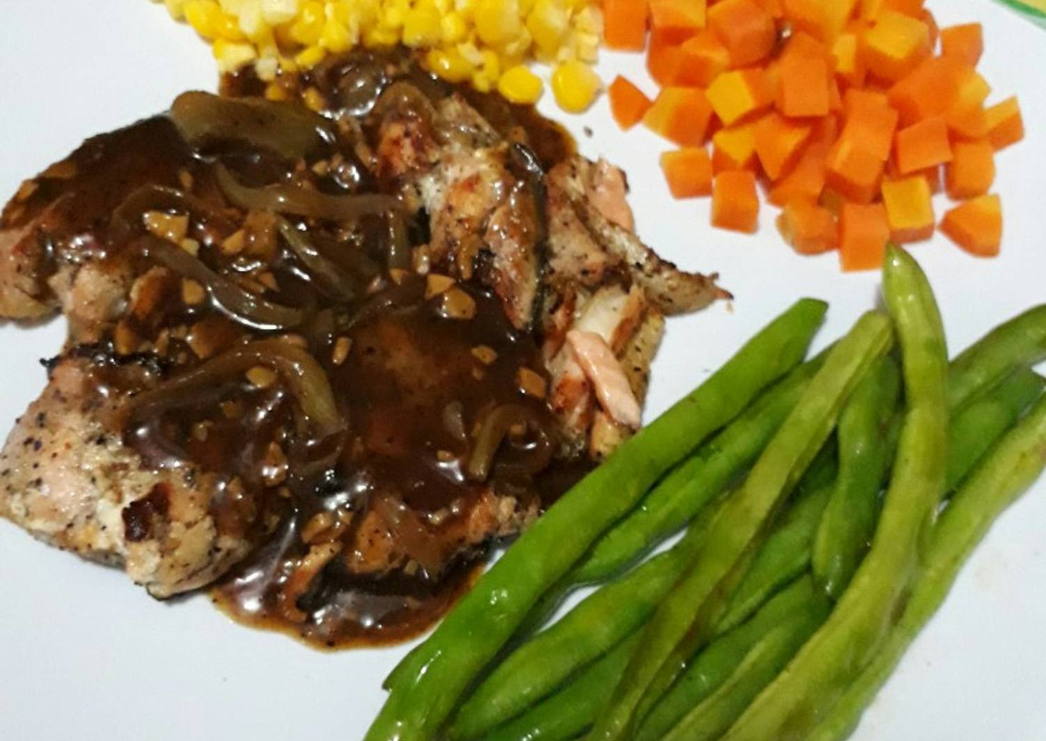 Resep Salmon Steak With Blackpepper Sauce Oleh Mycookingdiary Cookpad