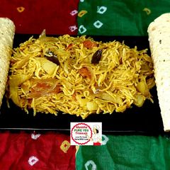 Masala Rice With Roasted Papad A picture of Masala Rice With Roasted Papad.