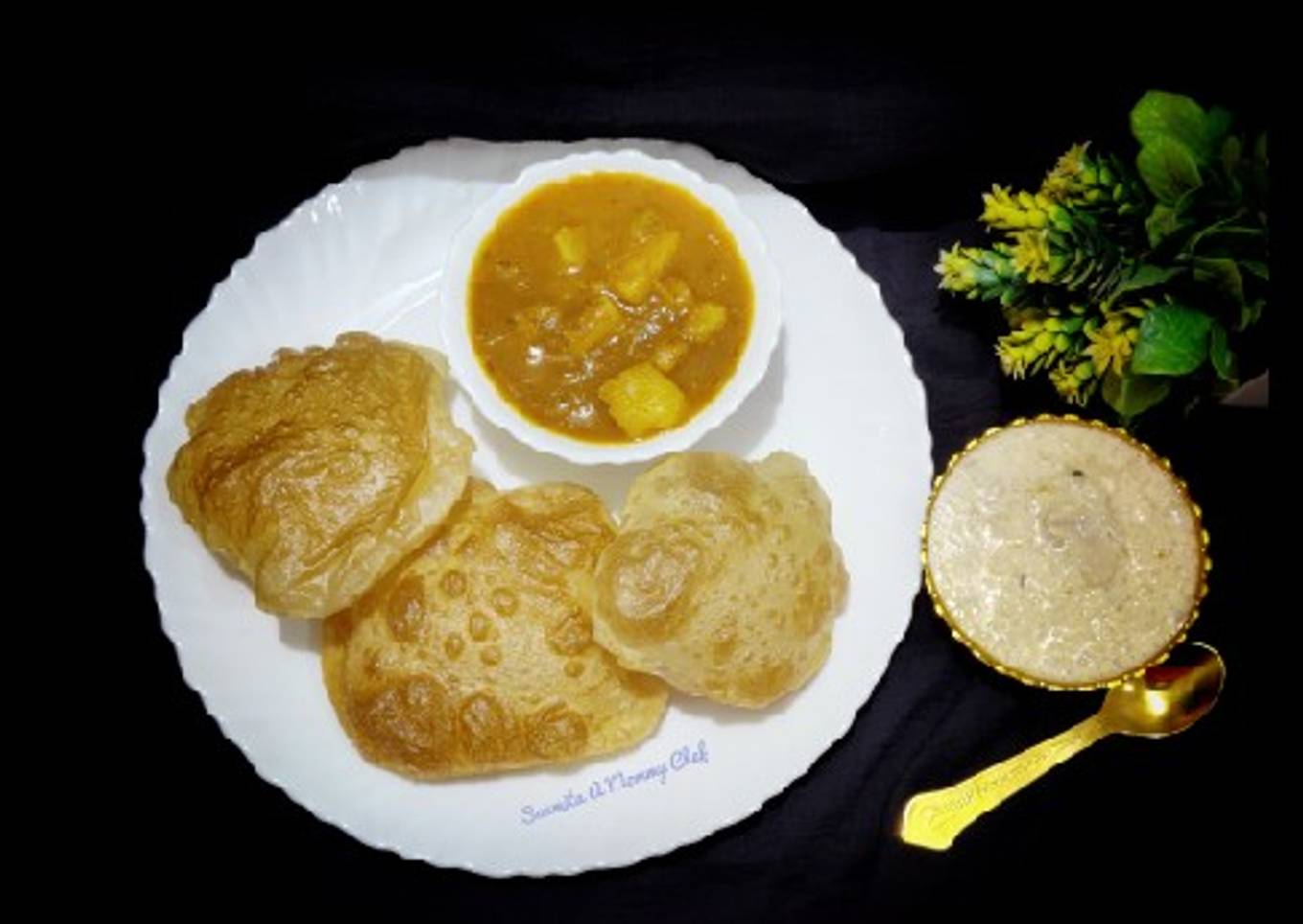 Poori- aloo curry and kheer