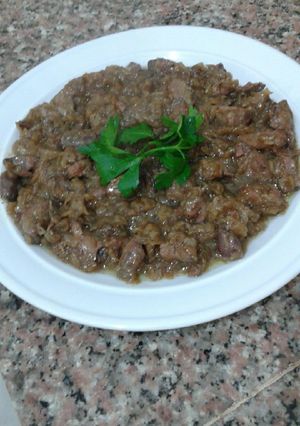 صورة لوصفة كبدة الدجاج مع البصل