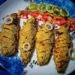 Rava/semolina fish fry A picture of Rava/semolina fish fry.