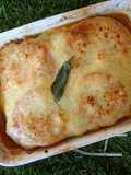 Lasanha de beringela com atum aromatizada com manjericão