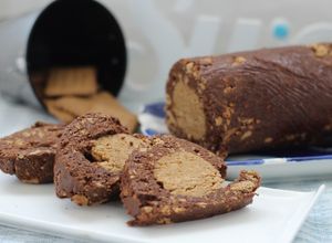 Foto de Salame de chocolate branco e preto