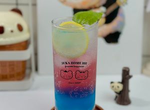 Foto resep Blue Berry Peach Soda 🍑