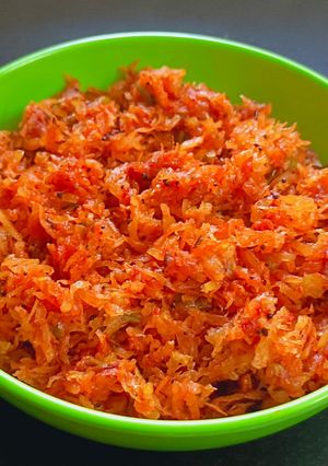 A picture of Raw papaya Sambharo with a kick.