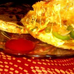 Pizza paratha A picture of Pizza paratha.