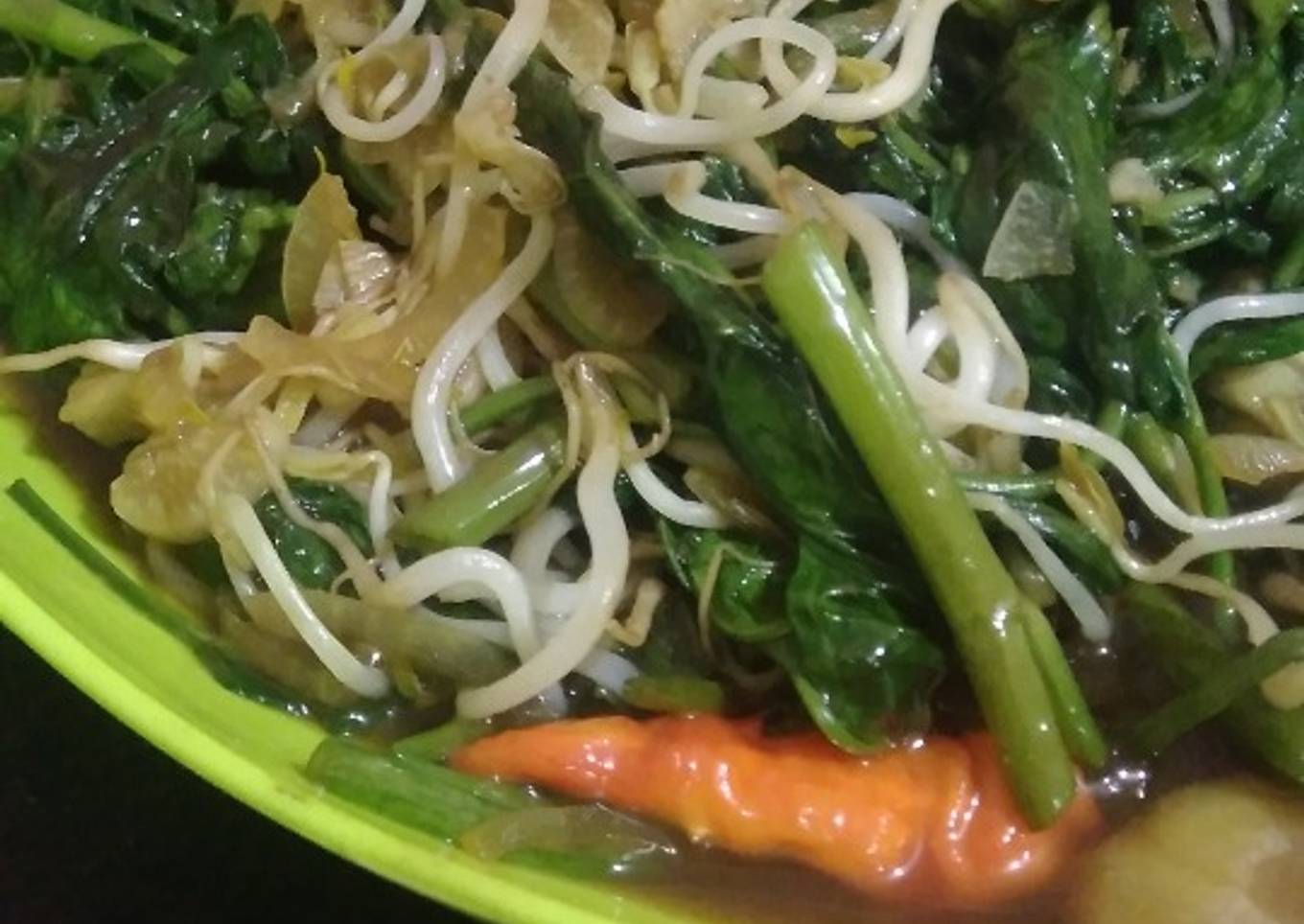 72. Tumis Kangkung-Toge Kilat