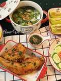 Delicious Lunch with Crispy Fried Chicken Rice