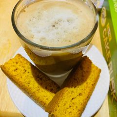 A picture of Soya milk Sweet kettle Tea (chai) ☕️ with no sugar.