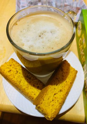 A picture of Soya milk Sweet kettle Tea (chai) ☕️ with no sugar.