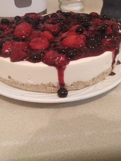 Una foto de Cheesecake sin horno frutos rojos
