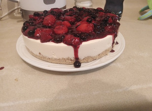 Una foto de Cheesecake sin horno frutos rojos