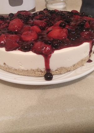 Una foto de Cheesecake sin horno frutos rojos
