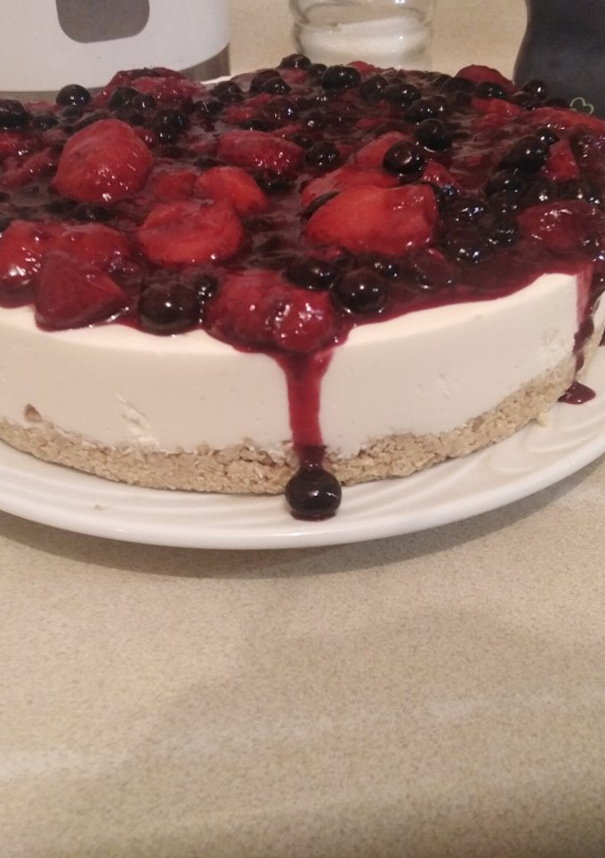 Una foto de Cheesecake sin horno frutos rojos