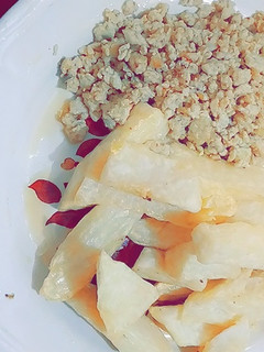 Fried yam with egg ainihin hoton girkin
