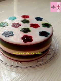عکسی از دستور دسر طبقه ای رنگی