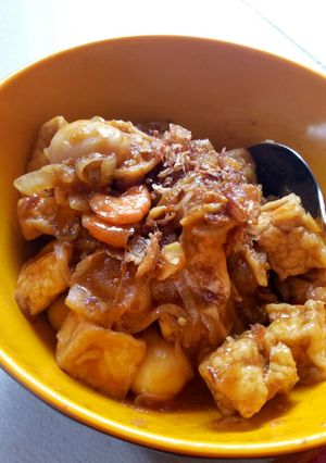 Foto resep Asam pedas tahu, udang, telur puyuh