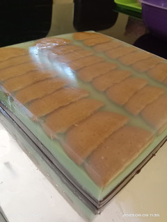 Foto resep Puding Lapis Pandan Coklat Biskuit