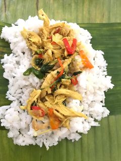 Foto resep Nasi Bakar Ayam suwir pedas