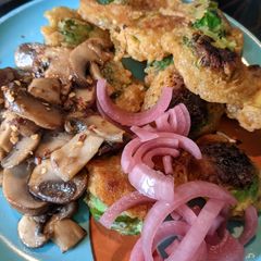 A picture of Tempah Brussels Sprouts & mushrooms.